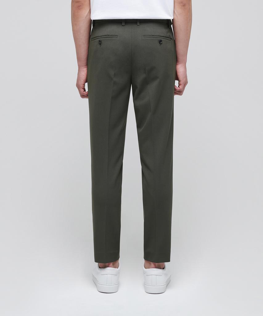 MUSINSA STANDARD Lightweight Skinny Hidden Elastic Waist Crop Slacks [Dusty Khaki]