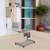 Gray Foldable Clothes Drying Rack, Stainless Steel Garment Dryer Stand, 4-Tier Laundry Rack with Side Wings, Sturdy Metal Frame