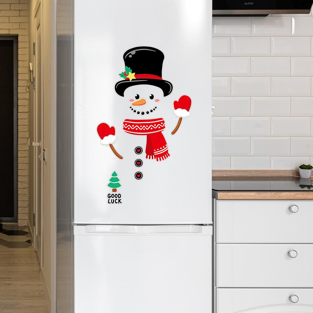 Kreatywne Świąteczne Magnesy na Lodówkę Bałwan Naklejki na Lodówkę DIY Świąteczne Naklejki Magnetyczne Drzewko/Łoś/Mikołaj Naklejki Magnetyczne C