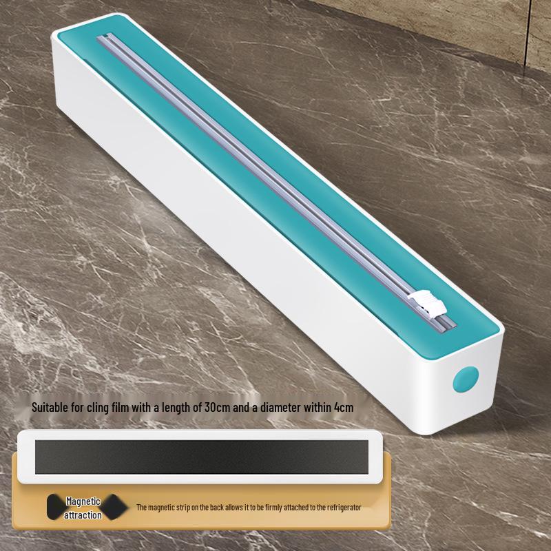 Dual-Blade Magnetic Film Cutter: Wall-Mounted Kitchen Wrap Storage Box