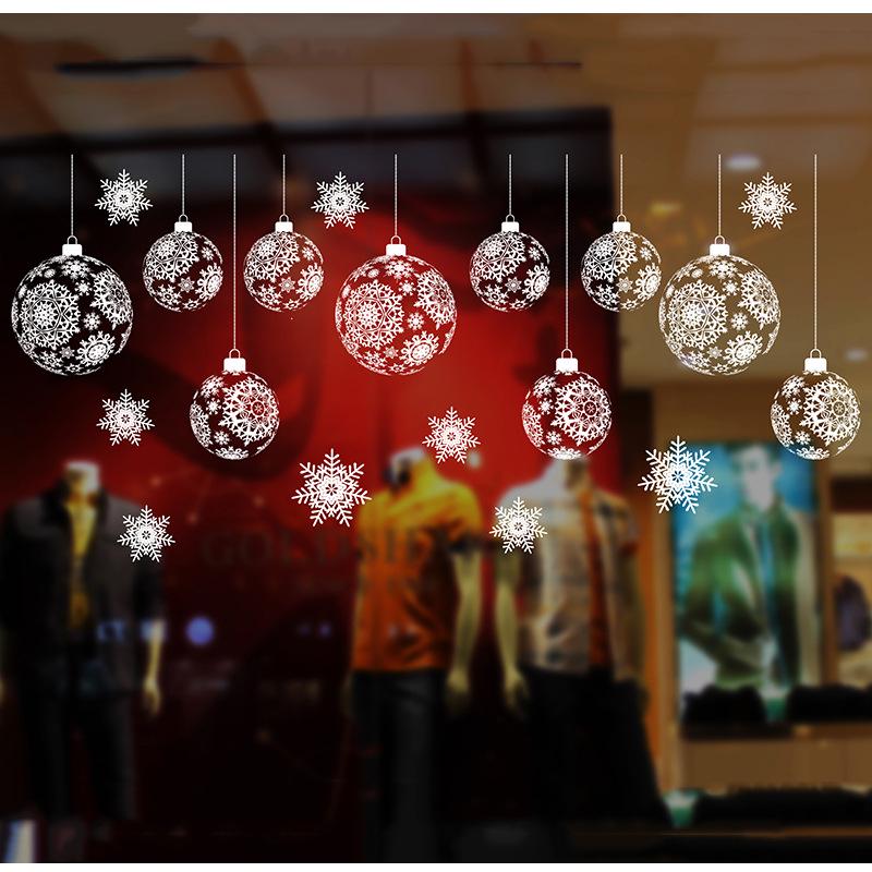 72x54CM White Christmas Static Cling Window Decal