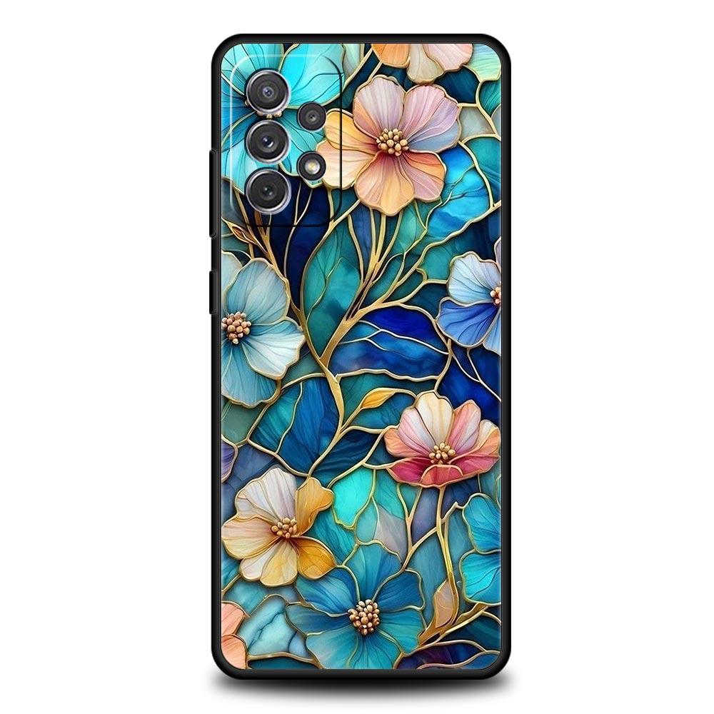 

Чехол для телефона Samsung A17 A15 A13 A51 A71 A41 A31 A21S A07 A05 A35 A55 A23 A25 A33 A53 A73 5G Чехол Цветочный мрамор Геометрия Galaxy A13