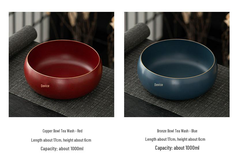 High-Grade Brass Tea Wash Basin for Home or Office - Chinese Retro Style Water Container