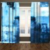 2pcs Modern Abstract Design Semi-Sheer Curtains Set - Polyester, Machine Washable, Rod Pocket for Easy Hanging - Perfect for Bed