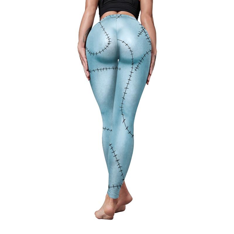 Christmas Horror Nightwear Pants Sally Halloween Digital Printing Hip Lift Shapewear Leggings Women