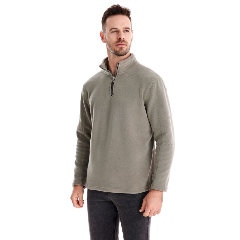 Men's Fall And Winter Stand-up Collar Half-zip Long-sleeved Sweater Casual Solid Color Men's Shaker Tops