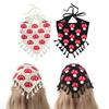 Women Tassels Hairband Wrap Elegant Mushroom Headwraps Elaborate Head Scarf Turbans Bandanas Hairband for Vacation