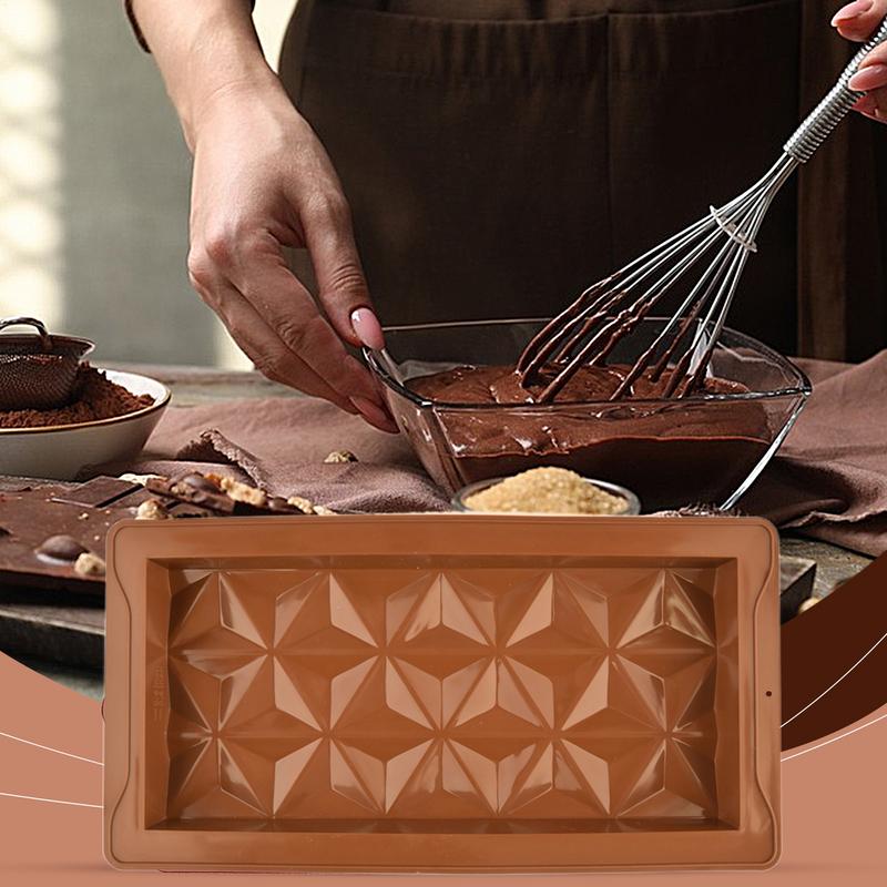 Chocolate Bar Mold Reusable Food Grade Silicone Chocolate Bar Mold For Baking Non-Stick Candy Molds Thick Chocolate Bar Mold