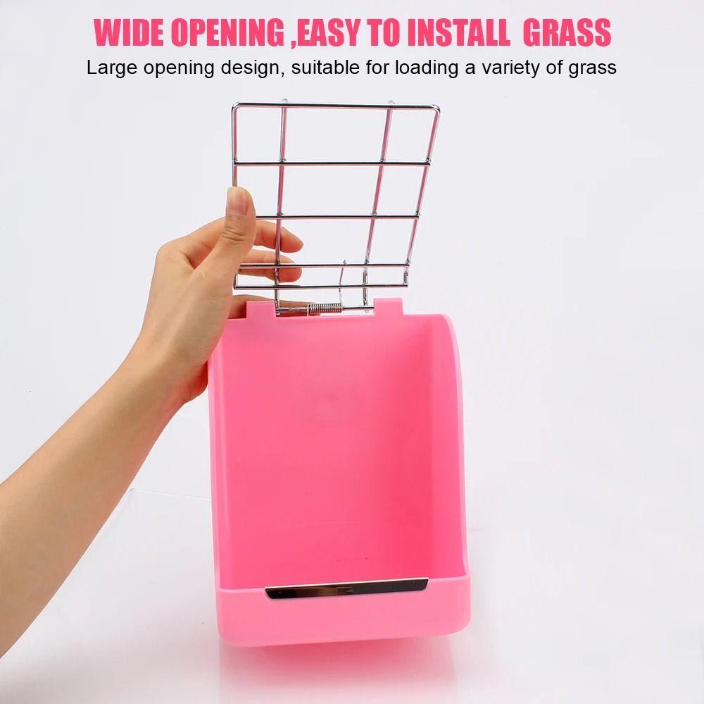 1Pcs Spring Type Rabbit Grass Frame Plastic Pet Food Container  for Herbivore Guinea Pigs Hamsters