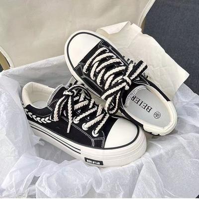 22 Casual Summer and Autumn New Canvas Low-top Thick-soled Breathable Wheat Ear Shoes Student