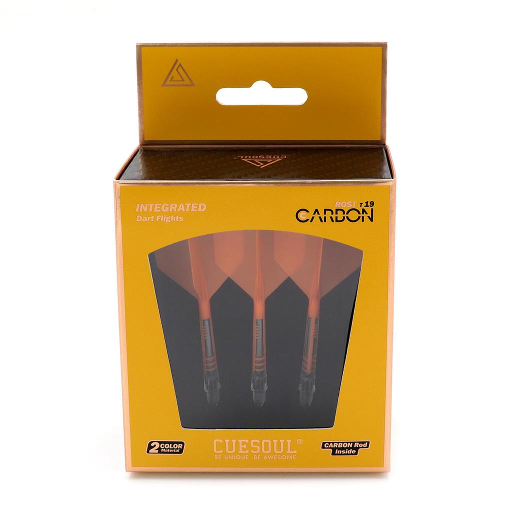 CUESOUL Integrated Dart Flights Rost AK57 Carbon Fiber Shaft Big Wing Shape 3 Sets CS-AK5710-11
