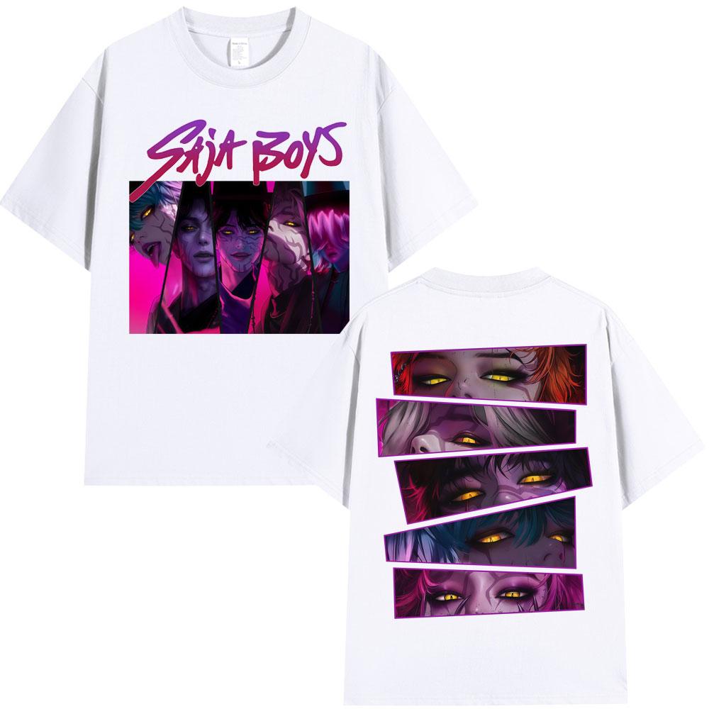 Kpop Movie Anime Demon Hunters Saja Boy Graphic T Shirt Fashion Vintage Manga Men Women T-shirts Oversized Casual Cotton T-shirt