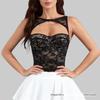 European & American 2024 Lace Patchwork Underwire Slimming Bust-enhancing Spaghetti Strap See-through Vest