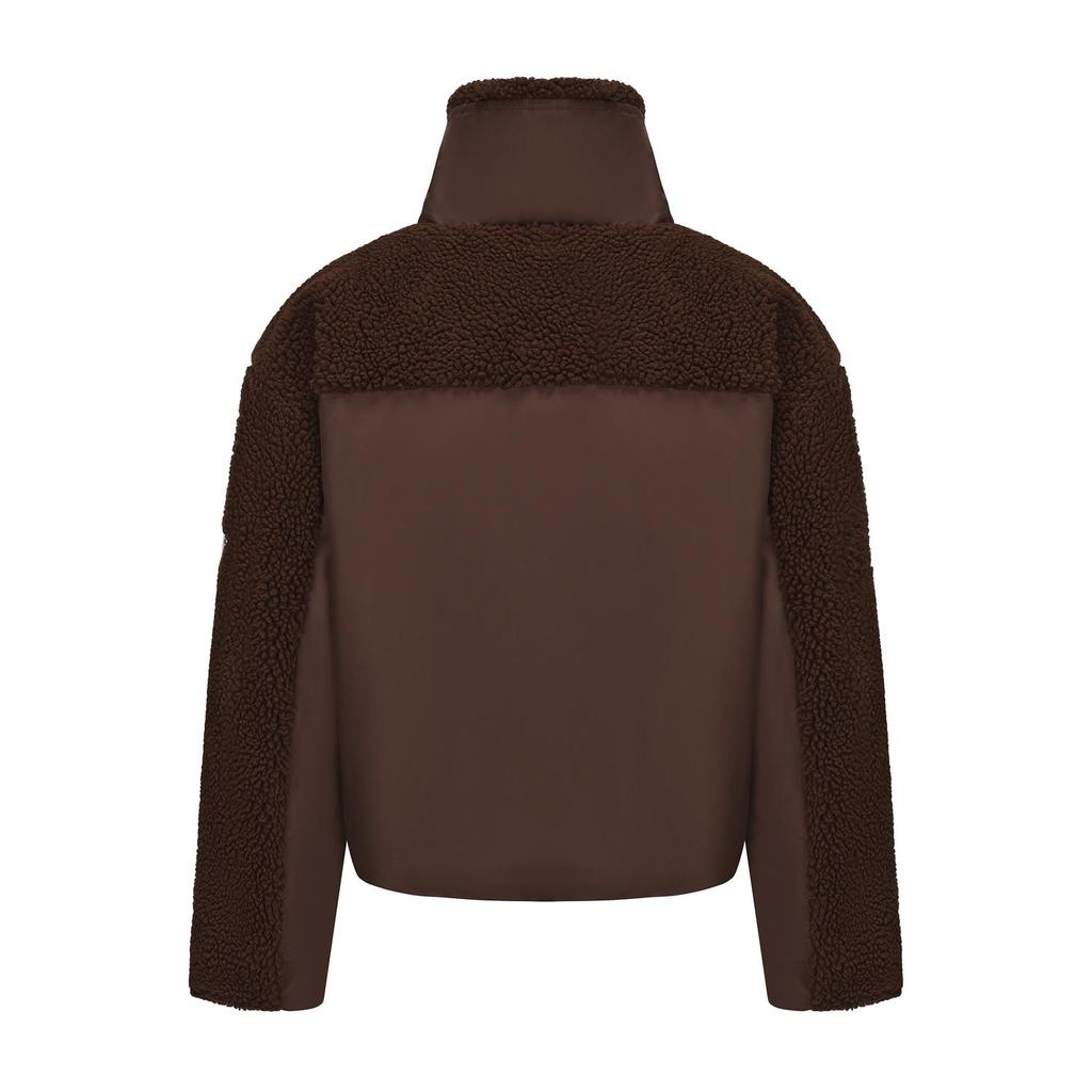 Women’s Plush Fleece Jackets Long Sleeves Lapel Zipper Short Coat Windproof Warm Bomber Jacket Loose Fit Outerwear Vintage Style Autumn Winter Tops