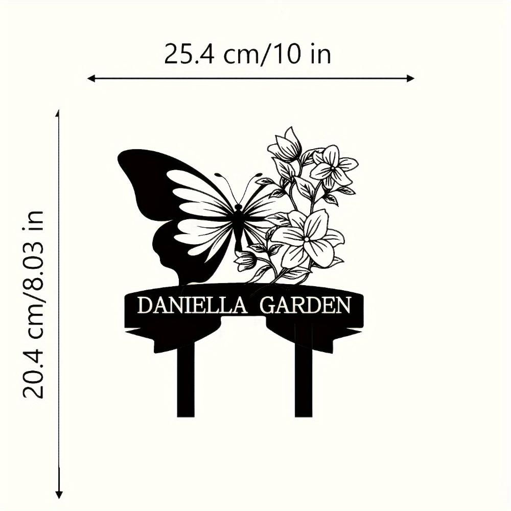 

Metal Wall Art Decor, Butterfly Flower Garden Sign, Outdoor Metal Plaque, Easy Hanging for Camping Cabin