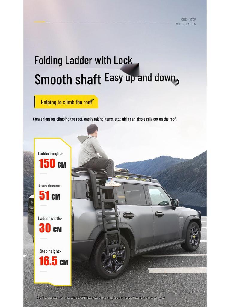 Jetour Traveller Shanhai T2 Off-road Roof Rack with Folding Ladder and Spotlights