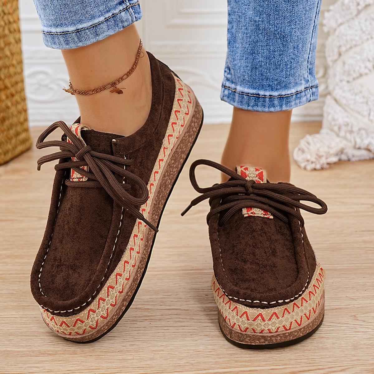 Женские лоферы на платформе широкой полноты минималистичные балетки в стиле old money винтажная классическая повседневная обувь для женщин 43 темно-коричневого 1990₽