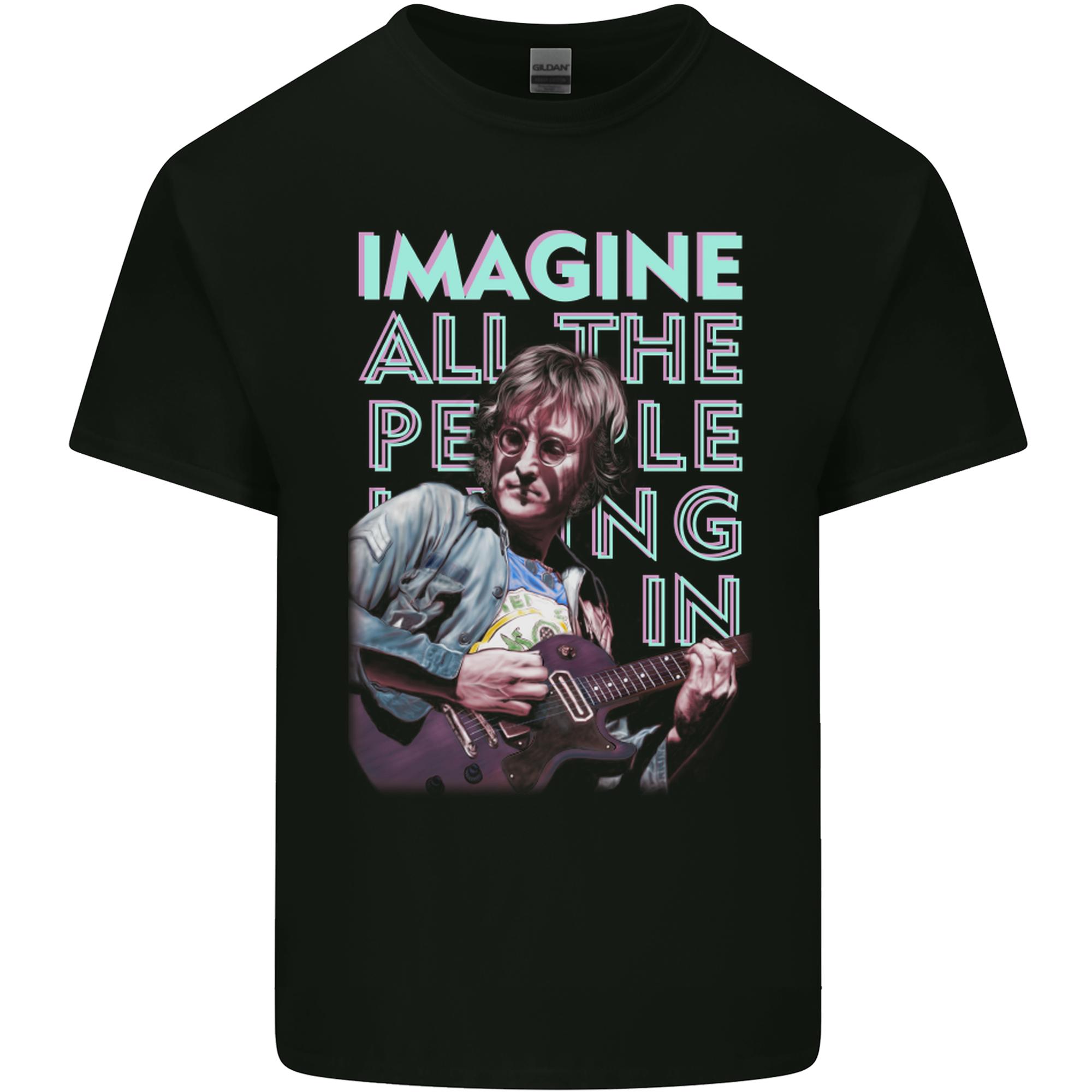 Imagine World Peace Music Guitar Hippy Unisexs Light Cotton TShirt S
