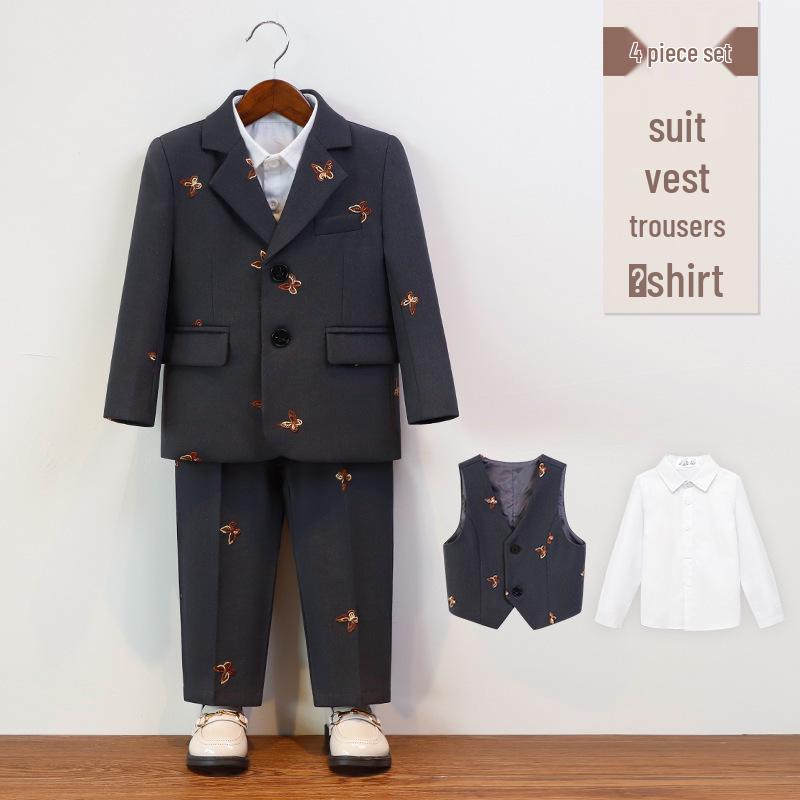 Children's Autumn/Winter Academy Style Suit Set for Boys and Girls - Formal Wear Skirt and Suit for Performances