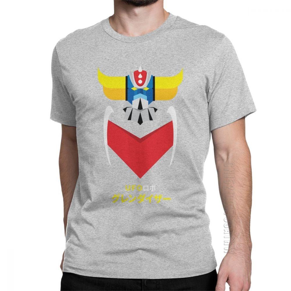 Grendizer Color And Japanese UFO Robot T Shirts For Men Designer Fun Tee Shirt O Neck Purified Cotton Clothing T Shirts