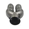 6.2cm Dual-Outlet Black Stainless Steel Tailpipe Exhaust Decorative Accessory