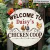 2D Flat 1pc, 8x8 in, Aluminum Metal Decorative Signs & Plaques, Welcome To The Chicken Coop, Front Porch Living Room Bedroom Home Decor, Rustic Wall
