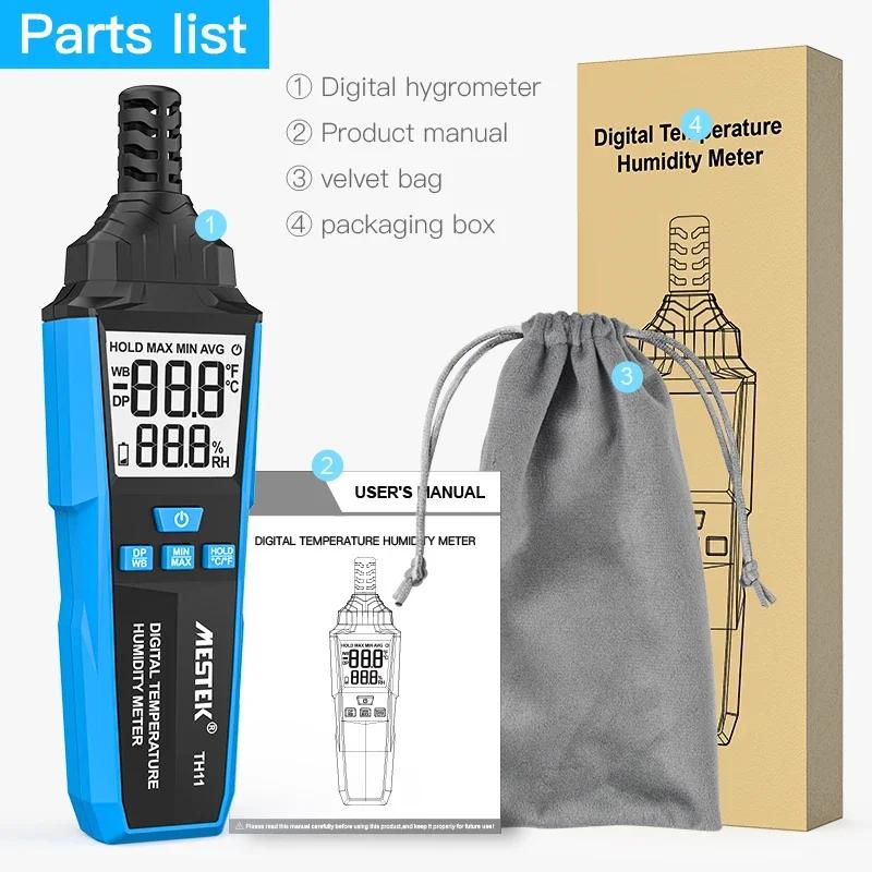 

TH11 Измеритель температуры и влажности Термометр Гигрометр Влажный термометр Точка росы Температура по Фаренгейту Метеостанция