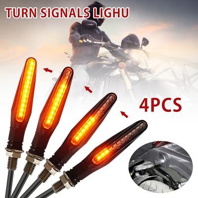 4Pcs LED Motorcycle Turn Signals Light Tail Flasher Blinker Motorcycle Indicators Indicator Blinker Rear Lights Lamp Accessories