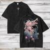 Camiseta Oversize Lavado Ácido Anime Jujutsu Kaisen Suguru Geto Camiseta Anime Hombre Mujer Regalo para Él Camiseta Hombre Camiseta de Algodón Negra