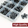 50/305pcs Electrical Outlet Screws Spacers, Black Nylon Round Spacer Assortment Kit, Plastic Spacers Without Threaded, Switch An