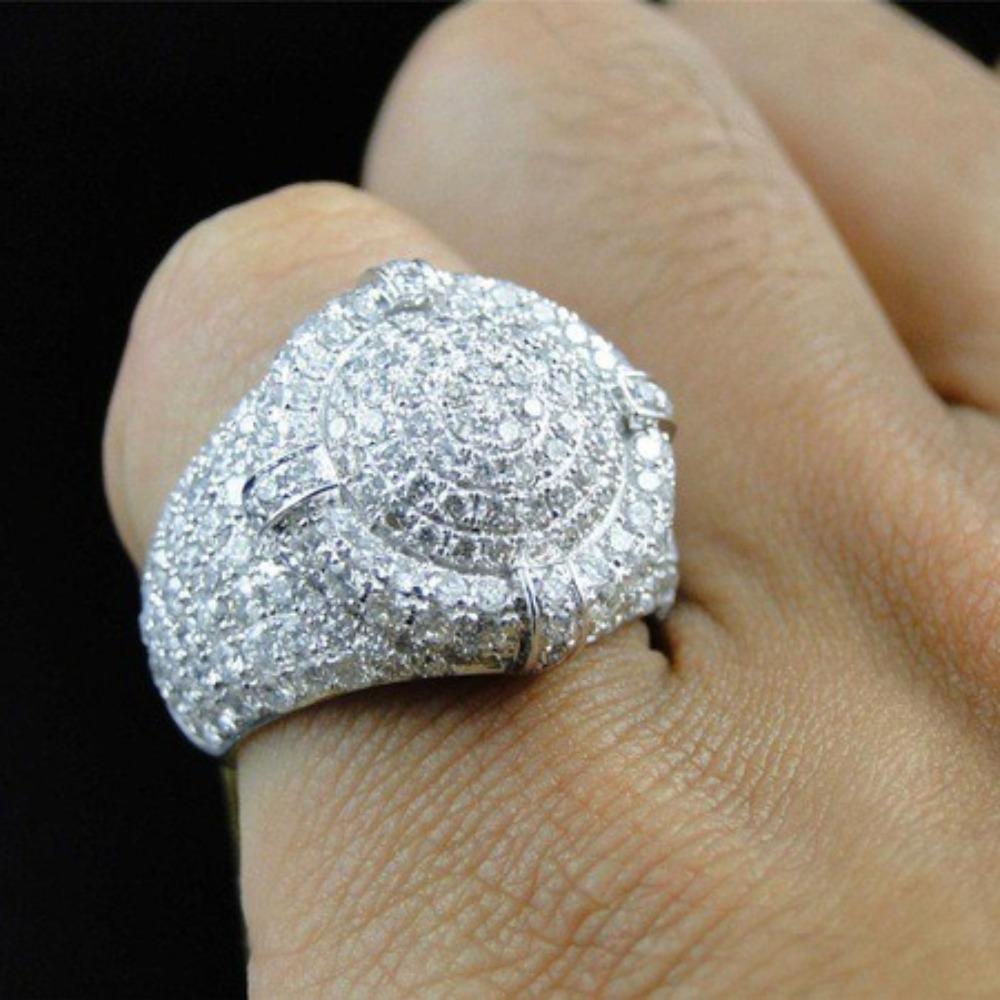 Elegant Micro Paved Zircon Rings for Women 925 Silver Plated Fashion Jewelry no. 6 белый