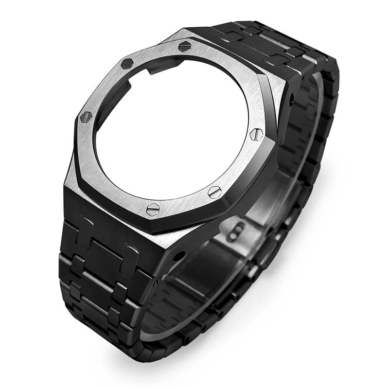 

Мод-комплект GM2100 GBM-2100 для Casioak G-SHOCK GM-2100 GBM2100 Корпус з нержавіючої сталі Безель Металевий Ремінець Заміна Мод-комплект для Модифікації For GM2100 GBM-2100 чорний