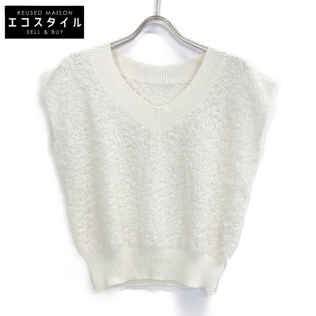 

ANAYI 25 Year Old White GIMA Feather V Pullover tops 36 whiteUsed