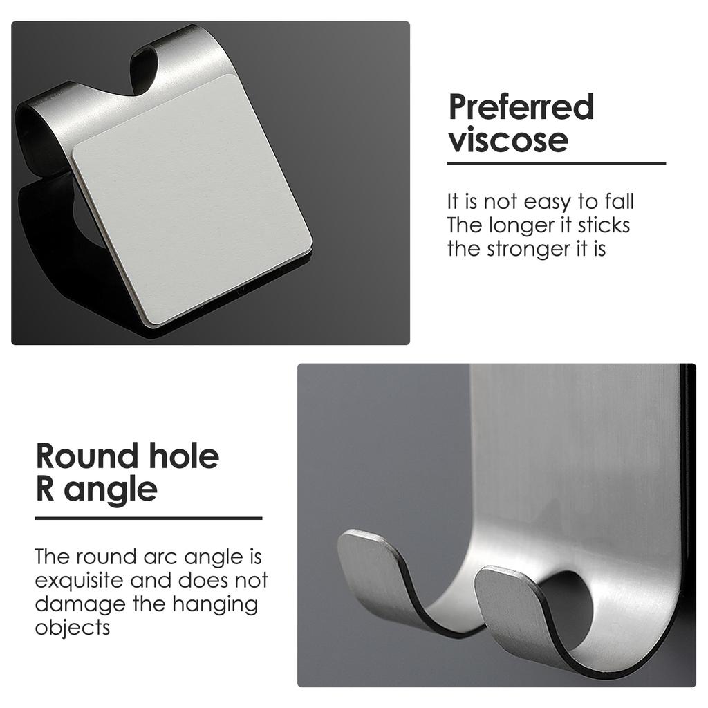 Wall Mount Shaver Holder Waterproof Stainless Steel Shower Hooks No Drilling Shaver Hooks Multifunctional Hook for Bathroom