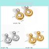Geometric Stainless Steel Earrings For Women With Modern Shine For Fashionable Office Wear