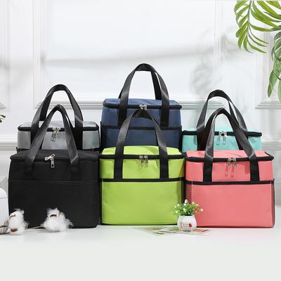Borse da Pranzo Quadrate Isolamento Termico Grande Capacità Borsa Ghiaccio Borsa Tote da Picnic all'Aperto Portatile Borsa Portaoggetti da Viaggio Astuccio Porta Pranzo per Studenti