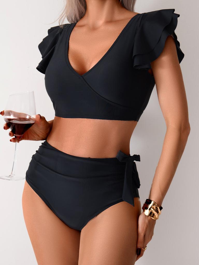 Sexy bikiny, plážové plavky, plážové oblečení, sexy ležérní plavky, plavky s vysokým pasem a jemným prošíváním v různých barvách.