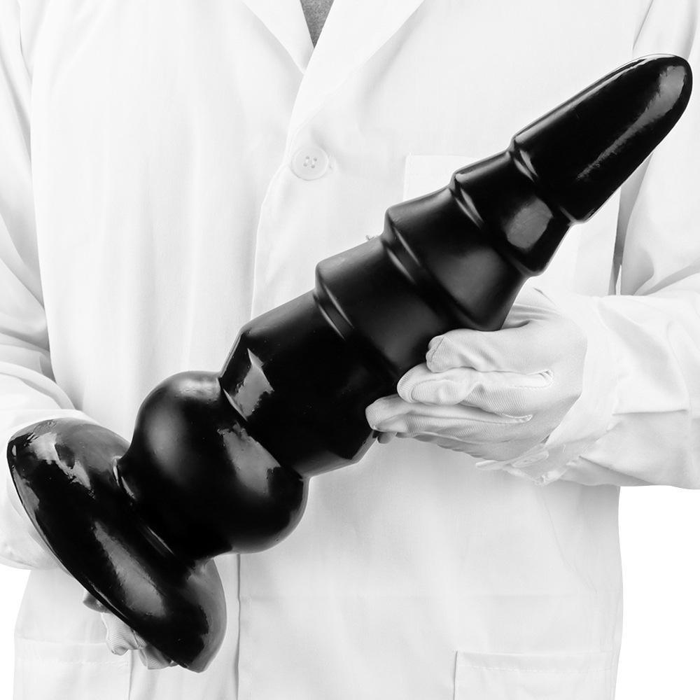 Oversized PVC Black Anal Plug with Suction Cup Sex Toys Fisting  Anal Dilator Big Dildo Slave BDSM