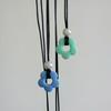 Sweet Cool Pearl Flower Pendant Necklace Fashion Summer Choker Wax Rope Lace up Collar Necklace Statement Jewelry
