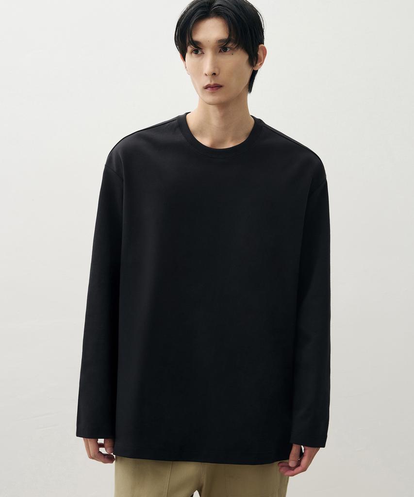 DRAW FIT Oversized Vent Layered T-Shirt [Black]