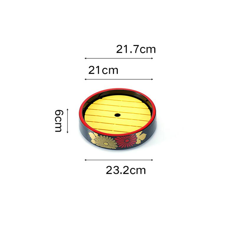 Japanese Sushi Bucket Sashimi Raw Fish Seafood Dish Cuisine Fruit Dish Restaurant Serving Plate Round Tray Salmon Ice Plate
