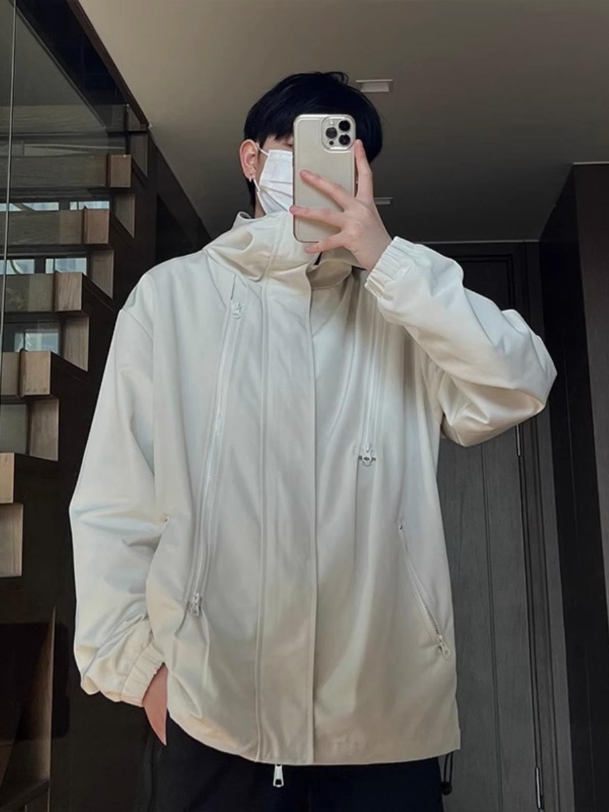 

Мужская водонепроницаемая ветрозащитная куртка с капюшоном в американском стиле 2023 года — модная функциональная рабочая одежда для активного отдыха на весну/осень XXL