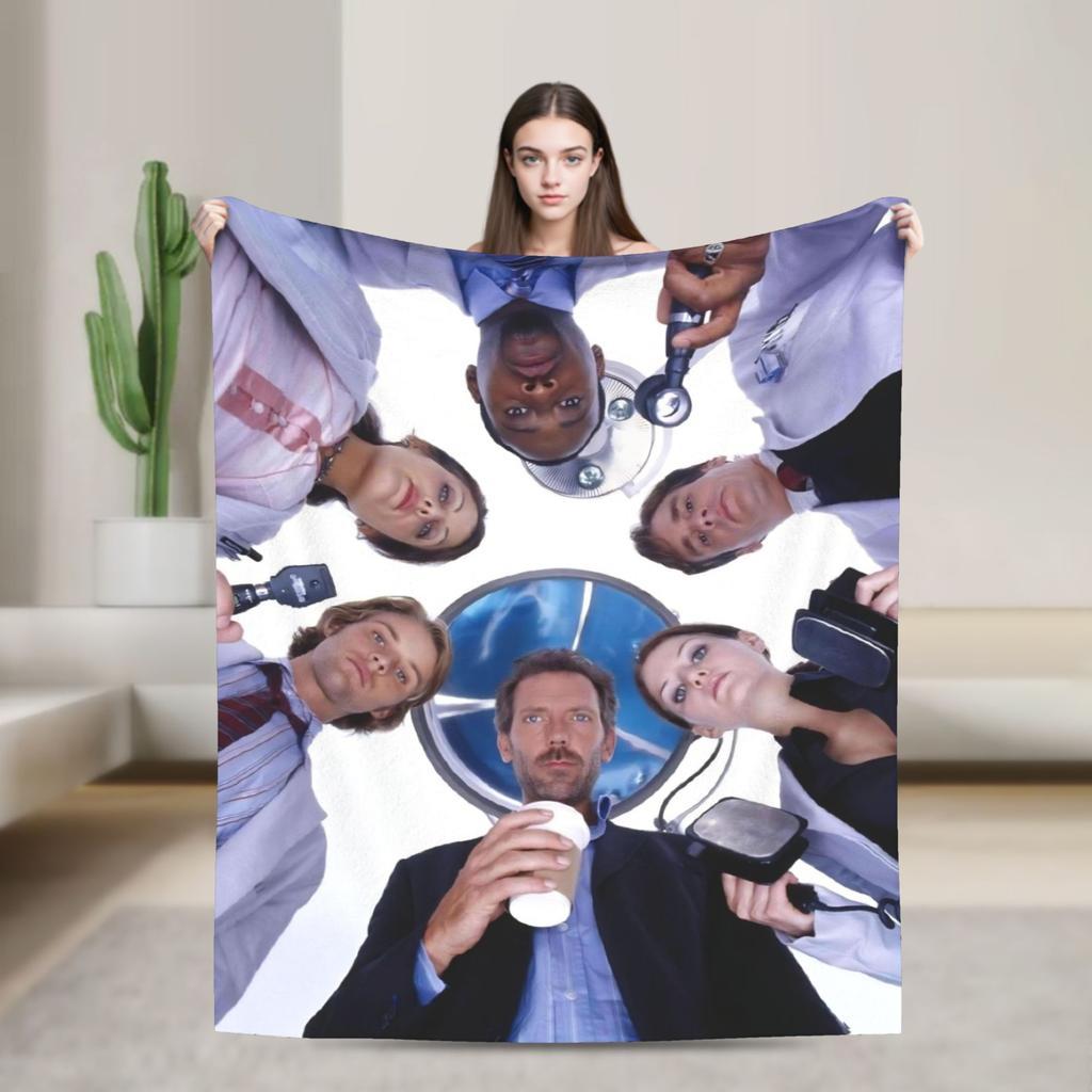 House MD Dr Gregory House Fashion Blanket Cozy Soft Throw Fashion Blankets for Bed Multi-size Quilt