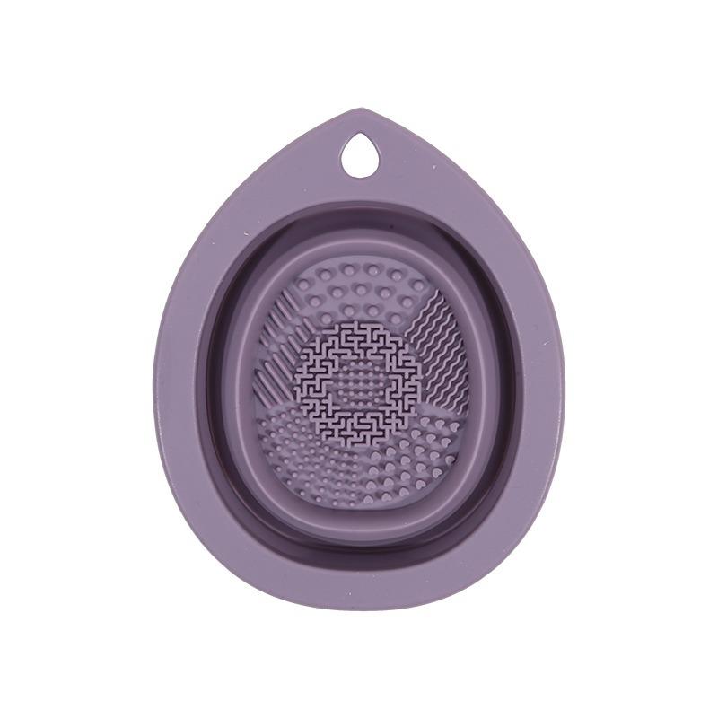 

Складная силиконовая чаша для чистки кистей для макияжа, коврик для мытья косметических инструментов, бьюти-блендер серый