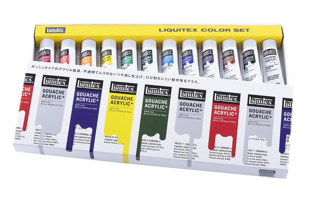 Liquitex Gouache Acrylic Plus 12 Color Set G1 10ml