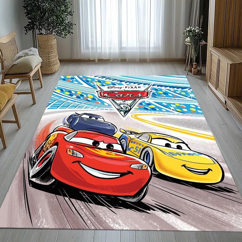 Cartoon Cars Lightning McQueen Living Room Non-Slip Area Rug Soft Carpet for Bedroom Kids Playroom Sofa,Home Decor Doormat Gift