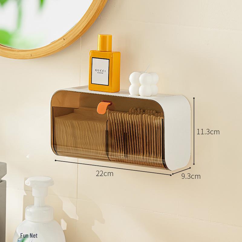 

Transparent Luxury Storage Box with Lid: Multi-purpose Organizer for Sanitary Napkins and Cosmetics, Punch-Free Design.