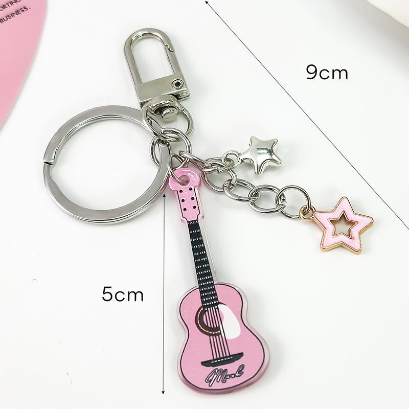 Hiphop Rocková Kytara Klíčenka Cool Módní Punk Harajuku Hudební Klíčenka Přívěsek na Tašku