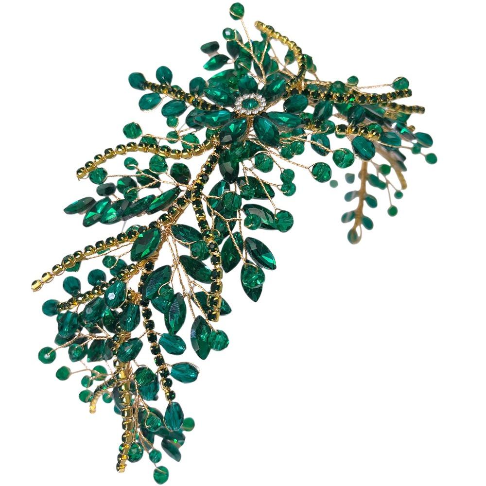Sparkling Wedding Headband Elegant Wedding Hair Accessories  Banquet Event зелёный