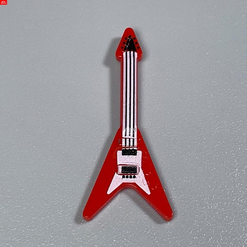 10pcs/lot MOC Bricks Utensil Saxophone Bass Guitar suona Instrument 13808 Music Building Blocks DIY Dolls Toys Kids Gifts